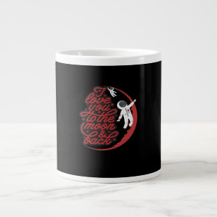 Ich liebe dich bis zum Mond und zurück, sauberes L Jumbo-Tasse