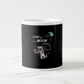 Ich liebe dich bis zum Mond und zurück, sauberes L Jumbo-Tasse