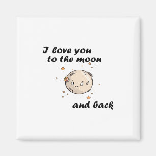 Ich liebe dich bis zum Mond und zurück Sauberes mo Magnet