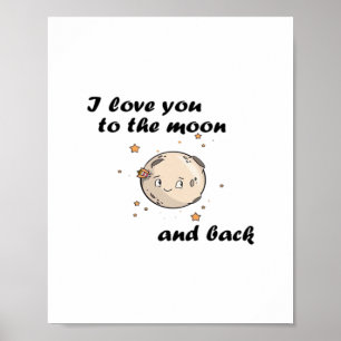 Ich liebe dich bis zum Mond und zurück Sauberes mo Poster