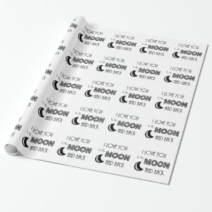 ich liebe dich bis zum Mond und zurück schwarz wei Geschenkpapier