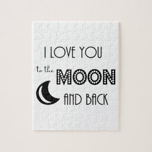 ich liebe dich bis zum Mond und zurück schwarz wei Puzzle