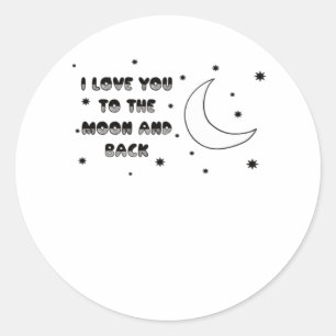 Ich liebe dich bis zum Mond und zurück Süße zeitlo Runder Aufkleber