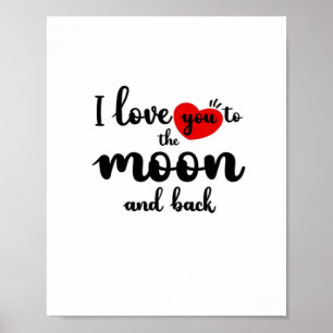 Ich liebe dich bis zum Mond und zurück Valentinsta Poster