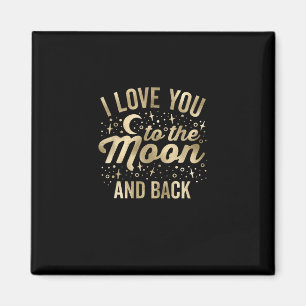 Ich liebe dich bis zum Mond und zurück Vintage Sta Magnet