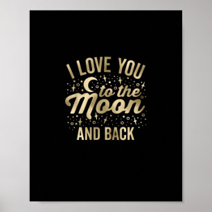 Ich liebe dich bis zum Mond und zurück Vintage Sta Poster