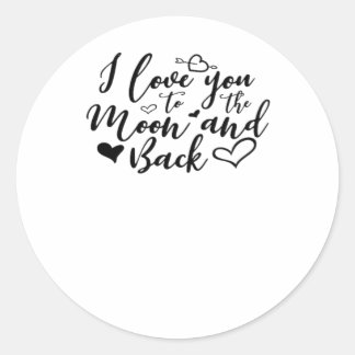 Ich liebe dich bis zum Mond und zurück Zeitlos rom Runder Aufkleber