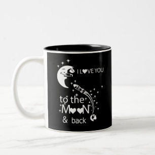 Ich liebe dich bis zum Mond und zurück Zweifarbige Tasse