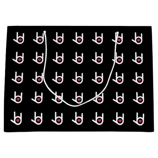 Ich Liebe dich, Black Gift Bag Große Geschenktüte (Vorderseite)