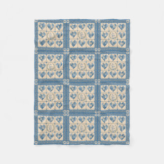 Ich liebe dich blaues Quilt Fleecedecke