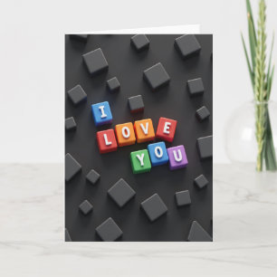 Ich liebe dich Blockbuchstaben Karte