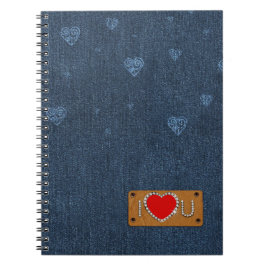 Ich Liebe dich. Blue Denim Pattern Geschenk Notizblock