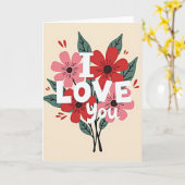 Ich liebe dich Blumenkarte Karte (Gelbe Blume)