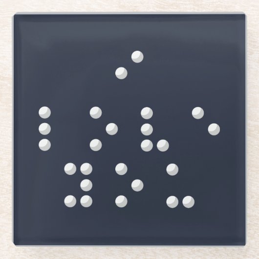 Ich liebe dich (Braille) Glasuntersetzer (Vorderseite)