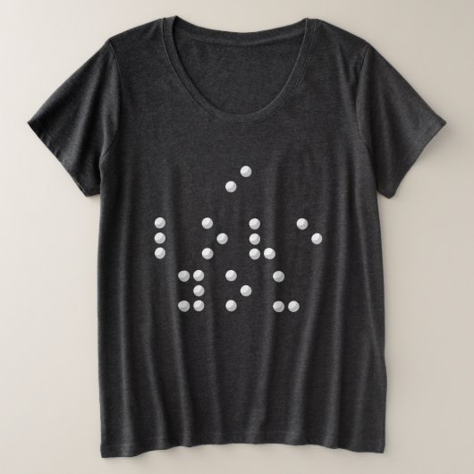 Ich liebe dich (Braille) Große Größe T-Shirt (Design vorne)