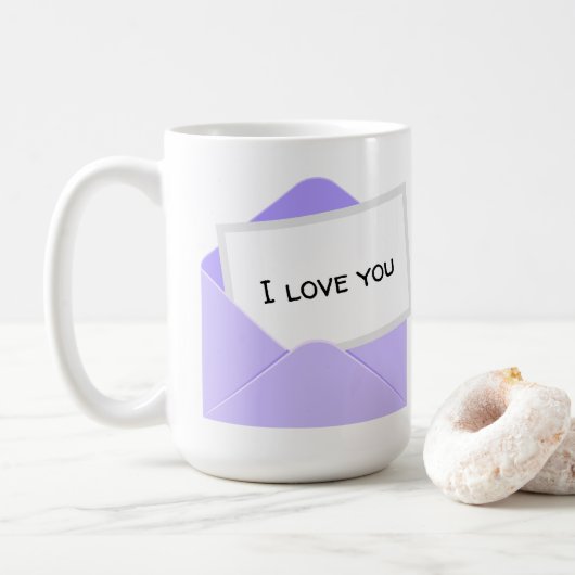 Ich liebe dich Brief Kaffeetasse (Mit Donut)