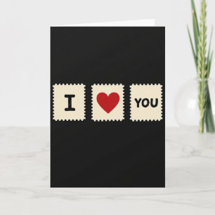Ich liebe dich Briefmarkenkarte Karte
