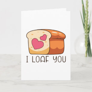 Ich liebe dich Brot Essen Wortspiel Valentinstag Karte