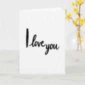 Ich liebe dich Brush Script Karte (Gelbe Blume)