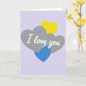 Ich liebe dich bunte Herzen Karte (Gelbe Blume)
