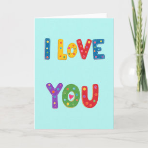 Ich liebe dich bunte Kunstkarte Karte