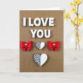 Ich liebe dich Burlap Design Karte (Gelbe Blume)