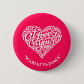 Ich liebe dich Button mit individuellem Namen (Vorderseite)