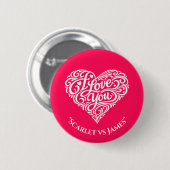 Ich liebe dich Button mit individuellem Namen (Vorne & Hinten)