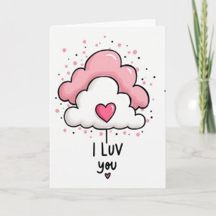 Ich liebe dich Cloud Art Karte