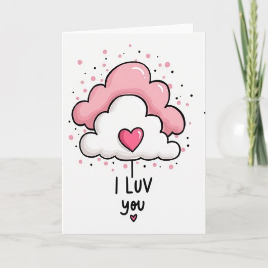 Ich liebe dich Cloud Art Karte (Vorderseite)