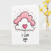 Ich liebe dich Cloud Art Karte (Gelbe Blume)
