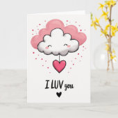 Ich liebe dich Cloud Heart Karte (Gelbe Blume)
