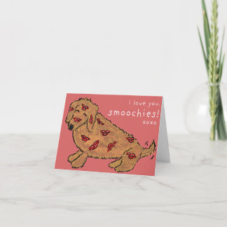 Ich liebe dich Dachshund Küsse gefaltete Grußkarte Karte