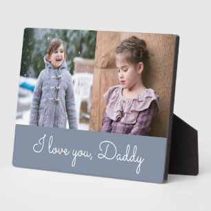 Ich liebe dich Daddy Blaue Schrift 2 Fotocollage Fotoplatte