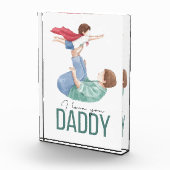 Ich liebe dich Daddy Superheld Vater und Kind Grüß Fotoblock (Rechts)