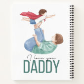 Ich liebe dich Daddy Superheld Vater und Kind Spir Notizblock (Rückseite)