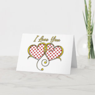 Ich liebe dich Design Gold Herzen Karte