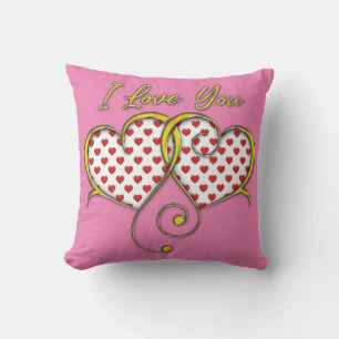 Ich liebe dich Design Gold Herzen Kissen
