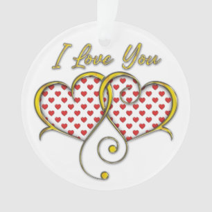 Ich liebe dich Design Gold Herzen Ornament