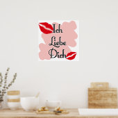 Ich Liebe Dich - Deutsch I Liebe you Poster (Küche)