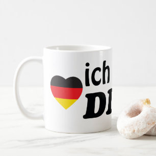 ICH LIEBE DICH DEUTSCHE HERZ-FLAGGE KAFFEETASSE