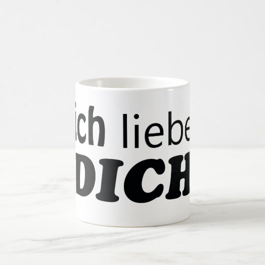 ICH LIEBE DICH DEUTSCHE HERZ-FLAGGE KAFFEETASSE (Mittel)