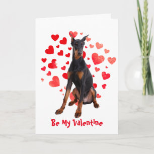 Ich liebe dich Dobermann Pinscher Hund Valentinsta Feiertagskarte