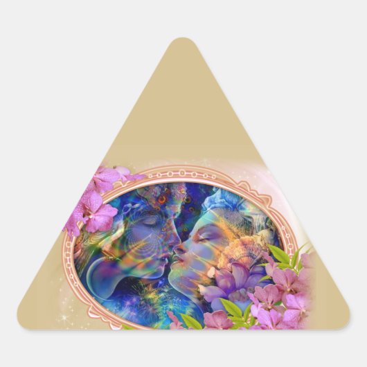 Ich Liebe dich Dreieckiger Aufkleber (Vorderseite)