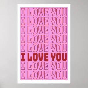 Ich liebe dich Druck Valentinstag Typografie Kunst Poster
