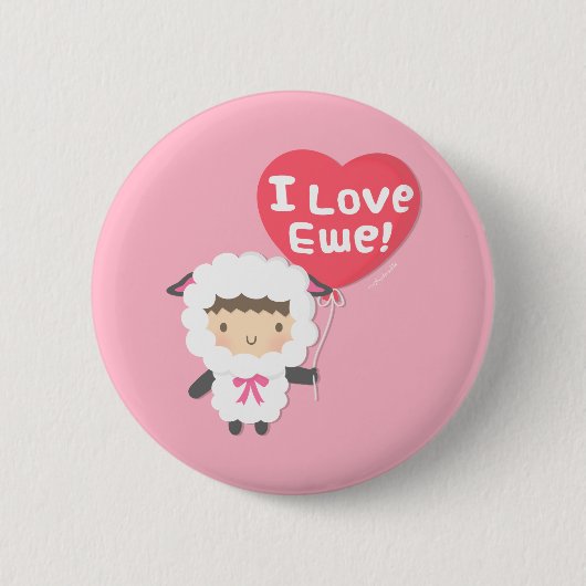 Ich liebe dich, du süßes Schaf Pun-Schalter Button (Vorderseite)