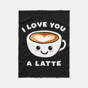 Ich liebe dich ein Latte Lustig Süße Kaffee Herz V Fleecedecke