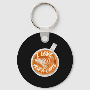 Ich liebe dich ein Latte Valentinstag Kaffee Koffe Schlüsselanhänger