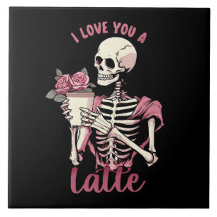 Ich liebe dich ein Valentinstag-Skelett Fliese
