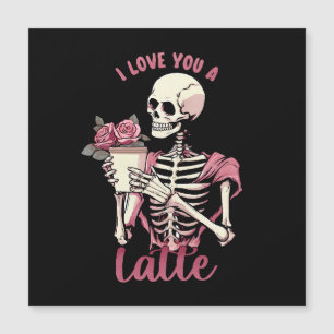 Ich liebe dich ein Valentinstag Skelett Magnetkarte